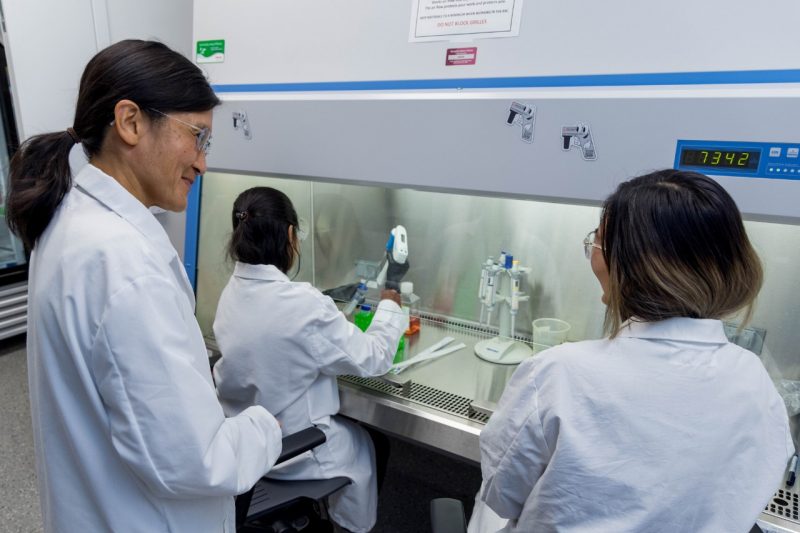 Dr. Tuohy and researchers in the lab